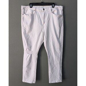 Frame Jeans Womens 34 White Le Beau Blanc High Rise Straight Relaxed Ankle USA